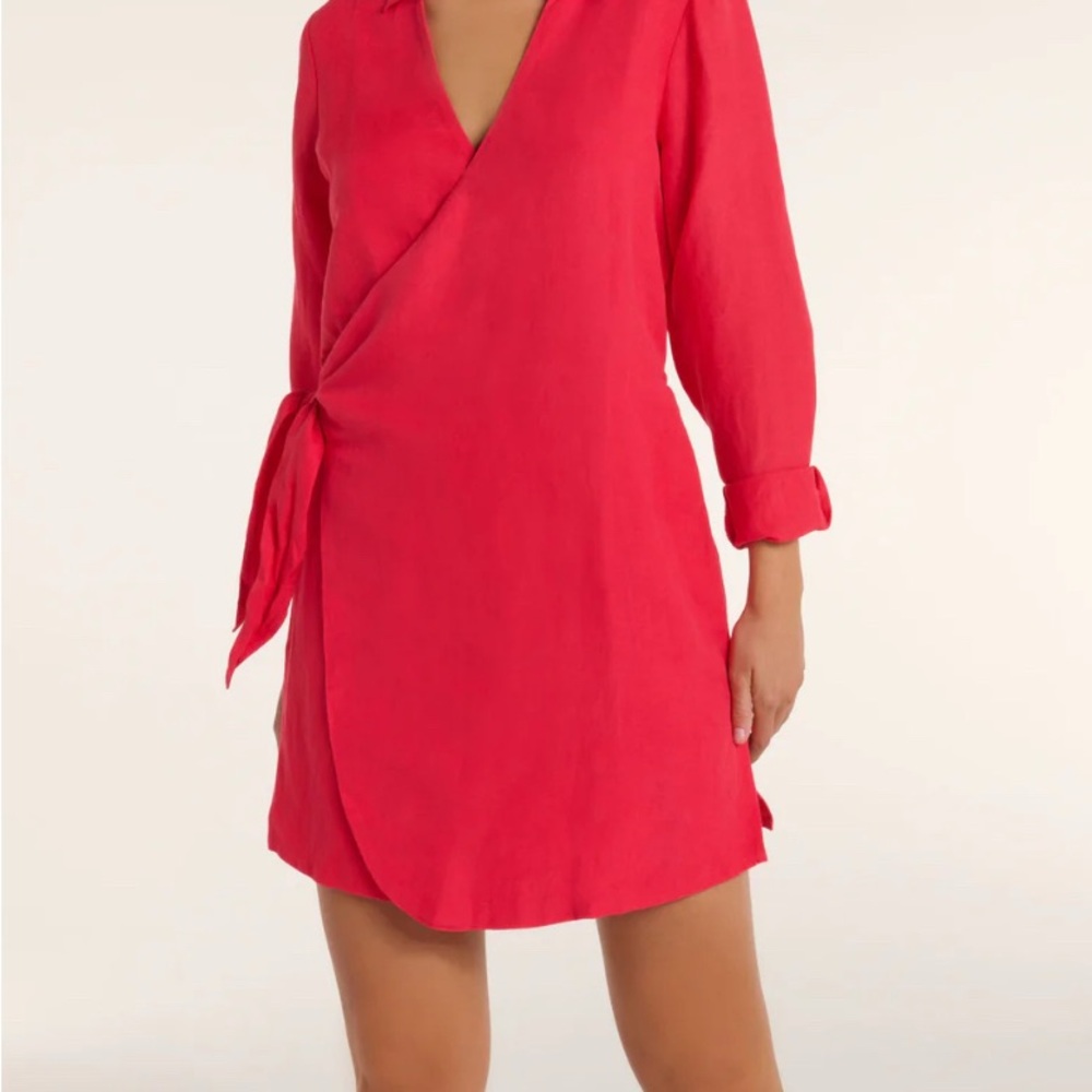 Hermoza Bold Red Wrap Dress